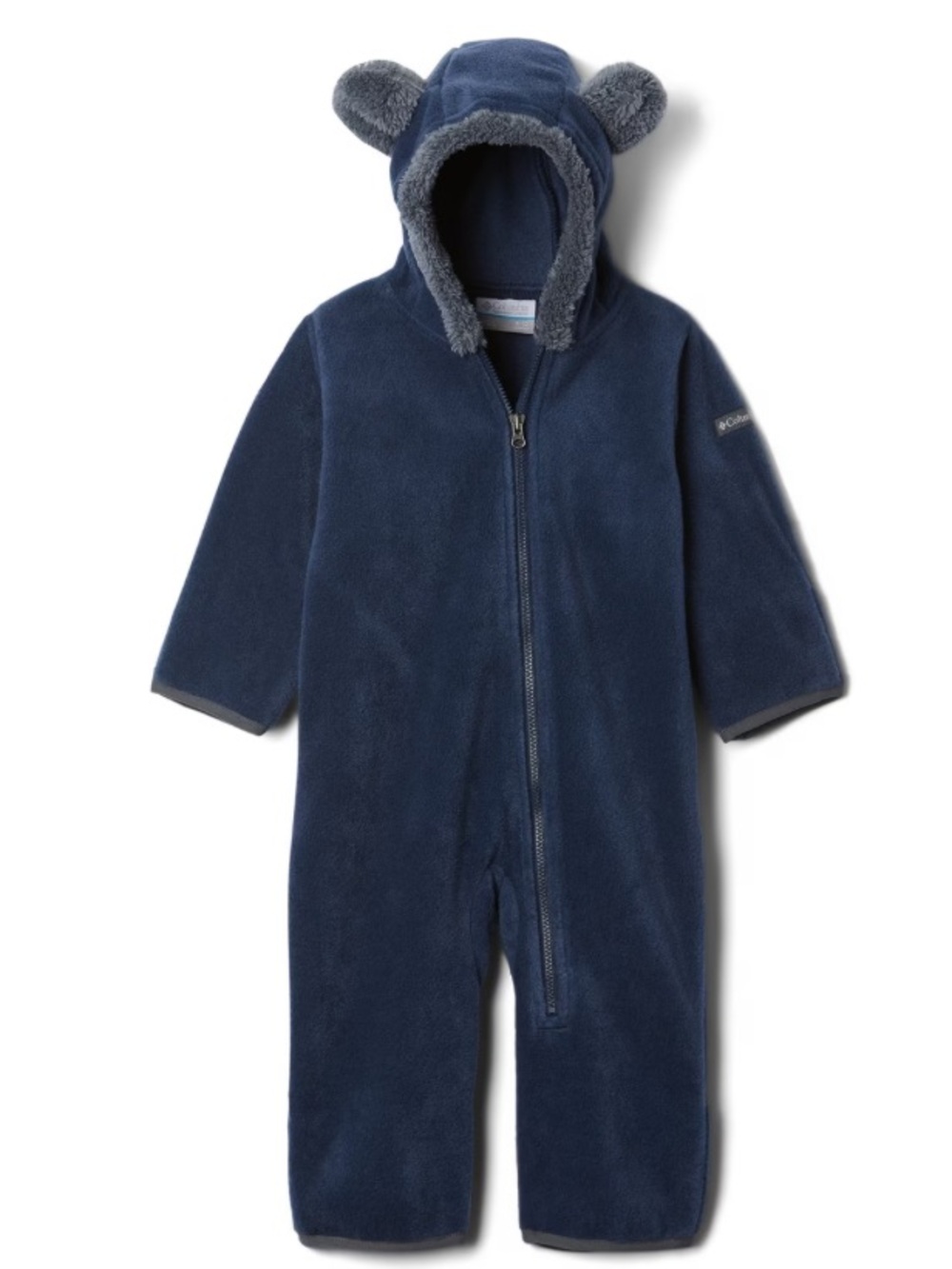 Columbia Navy Fleece Hooded One-Piece Bunting hooded suit